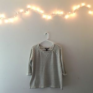 Forever 21 Grey & White Striped Sweater